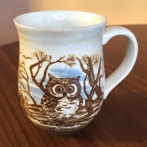 Vintage Owl & Squirrel Mug | Circa 1970s